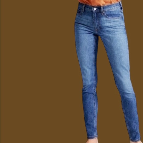 NWT Everlane ‘Mid-Rise Skinny Ankle Jeans’ in Medium Wash Size 23 Tall - Picture 1 of 13
